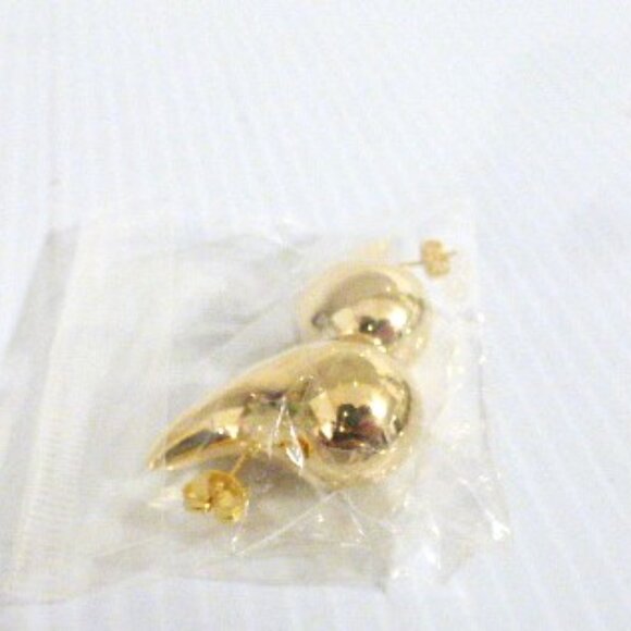.925 TEARDROP Earrings Gold Tone w/ .925 Posts & Gift Pouch Stocking Stuffer - Picture 6 of 8